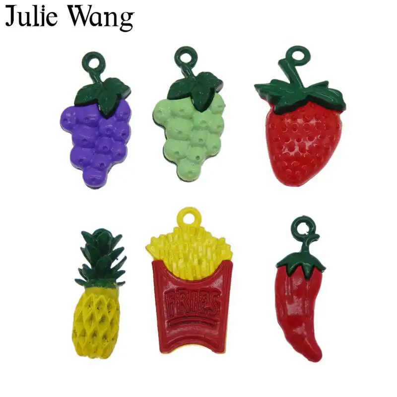 Julie Wang 6 шт. смешанные фрукты виноград клубника ананас Чили эмалированная