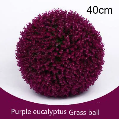 purple 40cm Несколько размеров искусственные растения эвкалипт Милан пластиковый шар домашний бонсай свадебное украшение DIY макет торгового центра наружная трава - Цвет: purple 40cm