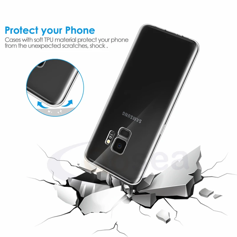 Qosea мягкий прозрачный чехол из ТПУ для samsung Galaxy S9 тонкий Силиконовый плюс защитный