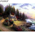 FGHGF бескаркасные пейзажи для морского города, картина по номерам, цифровая картина маслом на холсте для гостиной