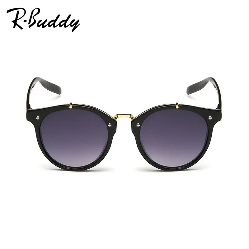 RBUDDY Люксовый Бренд Полукадра Cat Eye Солнцезащитные Очки 2016 Мода женщины Зеркало На