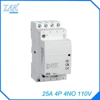 free shipping high quality 5060hz 25a 4p 4no 110v 4 pole household mini din rail modular ac contactor