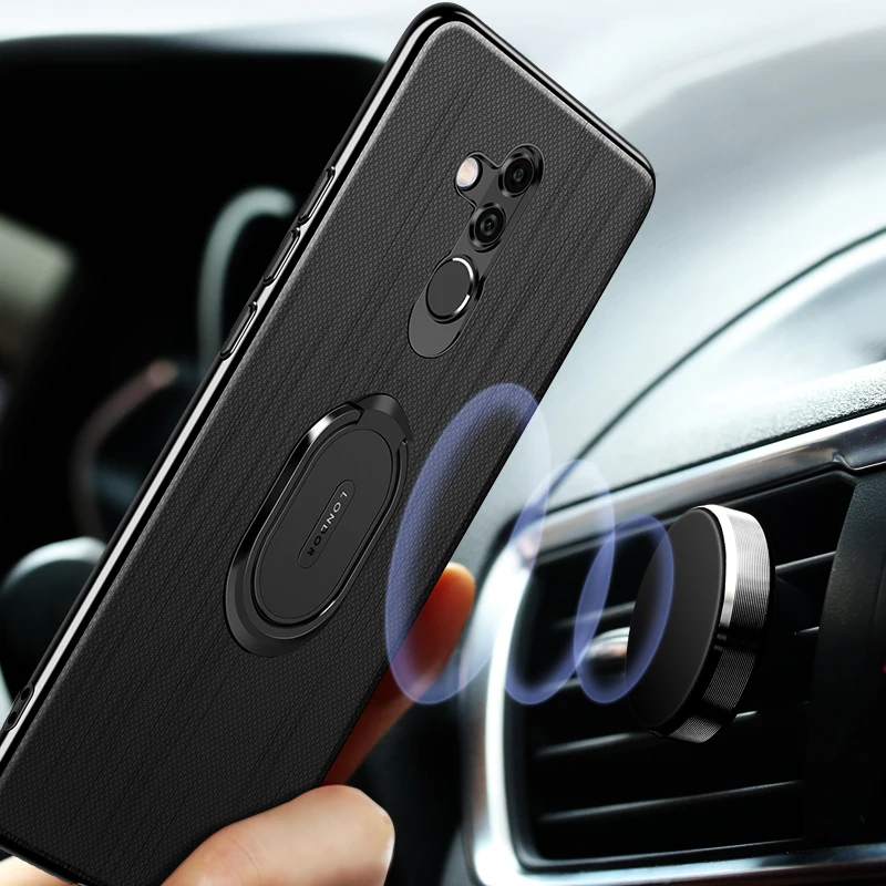 For Huawei Mate 20 Lite Case Leather Magnetic Ring Stand Holder Phone Cases 30 Pro Coque Back Cover Etui |