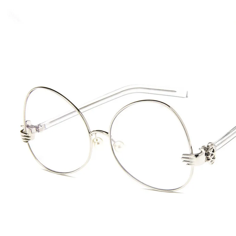 

LONSY New Brand Eyeglasses Frames Women Brand Design Fashion Clear lens Optical Glasses Metal Frame