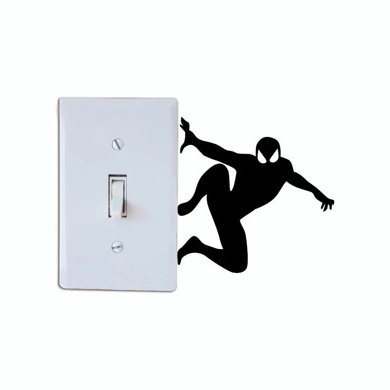 Super Hero Spider-man Children Room Cartoon Vinyl Wall Sticker Switch Decoration | Дом и сад