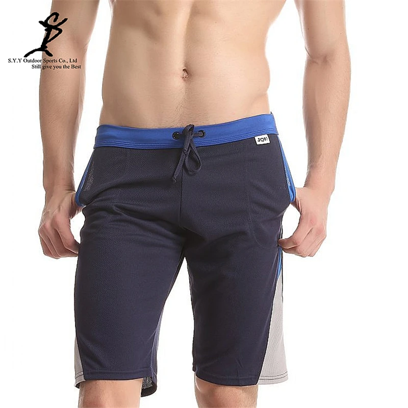 Для мужчин тренажерный зал Фитнес Цвет лоскутное шорты для бега тренировки