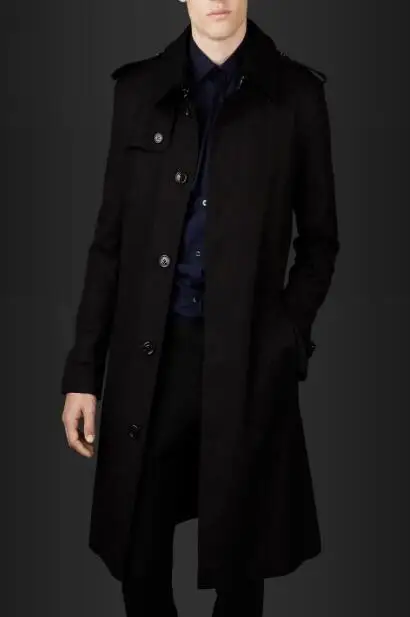 

2020 new business casual single-breasted Slim men's windbreaker long coat British wind