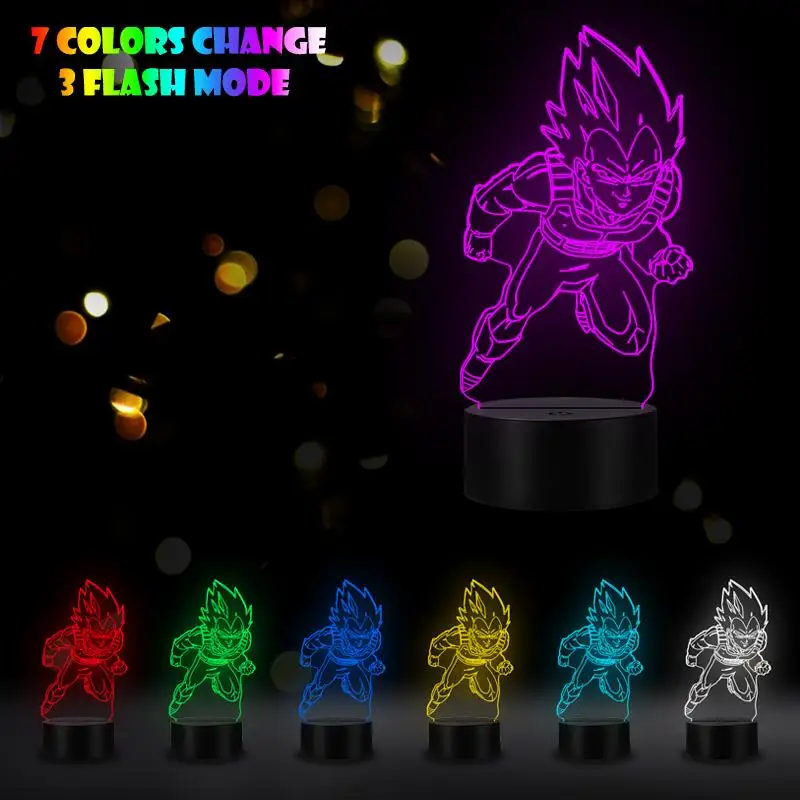 VCity 3D Ночной светильник Led Настольная лампа RGB многоцветный Drgon шар Мультфильм