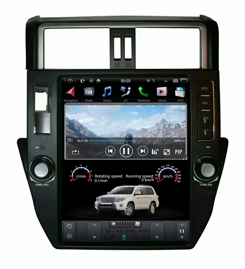 Tesla стиль автомобильный dvd мультимедийный плеер для TOYOTA PRADO LC150 PRADO 150 2010-2013 android 7,12 OS 4 ядра ram 2g rom 32g gps navi