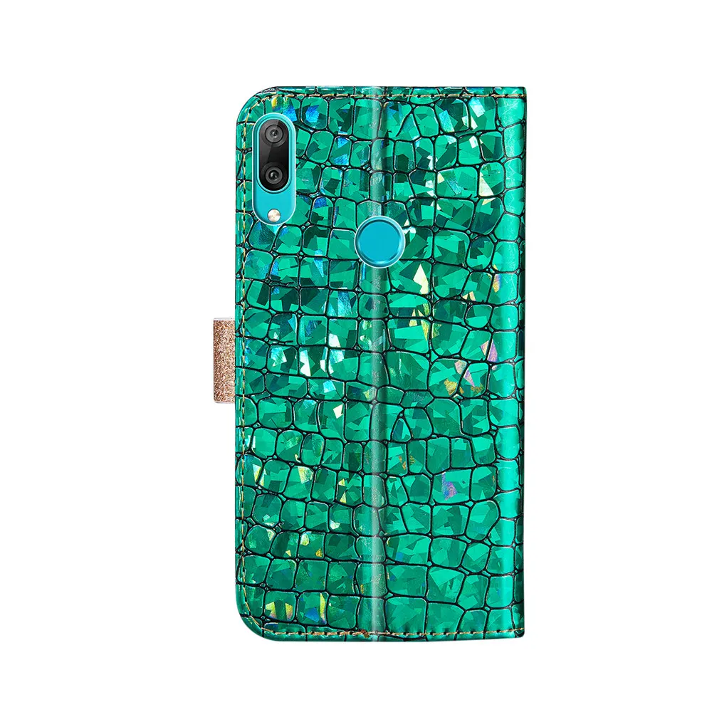 Роскошные Стразы, бриллиантовая застежка, чехол-книжка для huawei P Smart Honor 10 Lite, откидной Чехол, змеиная кожа, текстура