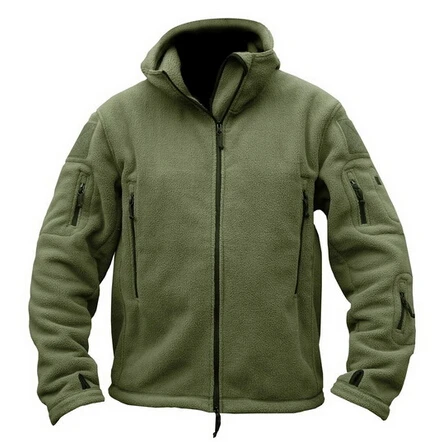 Army Green Тактическая флисовая куртка для мужчин, американские военные куртки, мужские Polartec тепловые дышащие пальто с капюшоном, верхняя одежда, военная одежда - Цвет: Army Green