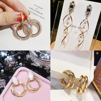 miara l s925 silver pin earrings geometric earrings female korean fashion joker temperament earrings wholesale