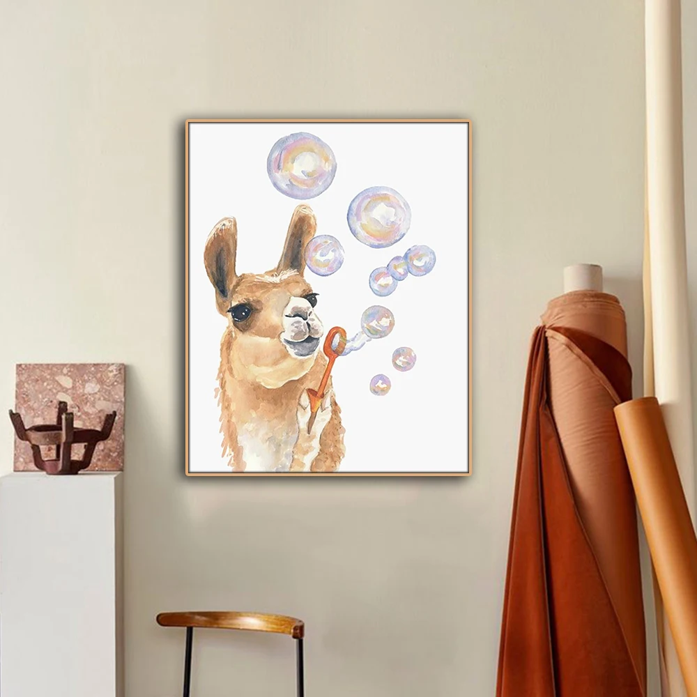 Kangaroo Bubble Забавный настенный художественный холст с печатью постера живопись