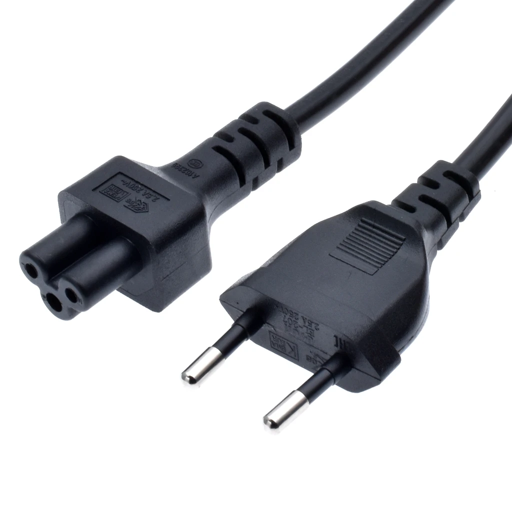European 2pin Male Plug to IEC 320 C5 Micky Adapter Cable For Notebook Power Supply 1 PCS EU Adaptor Cord|iec c5|eu power cordiec male plug |