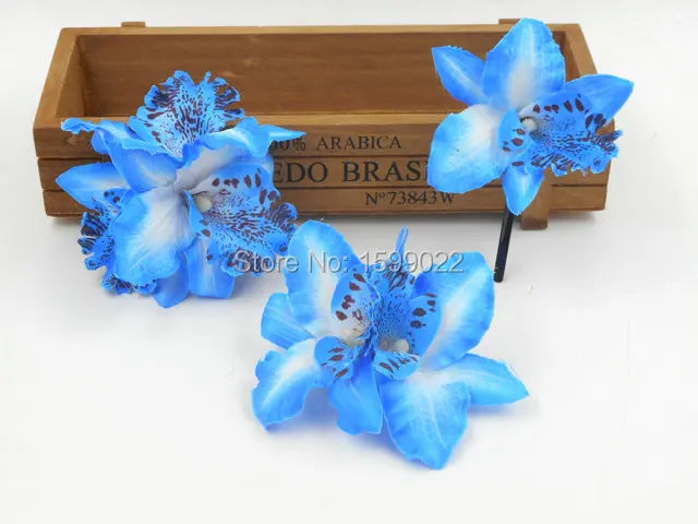 3 шт./лот цветная Радужная ткань Орхидея заколка для волос шляпка цветок