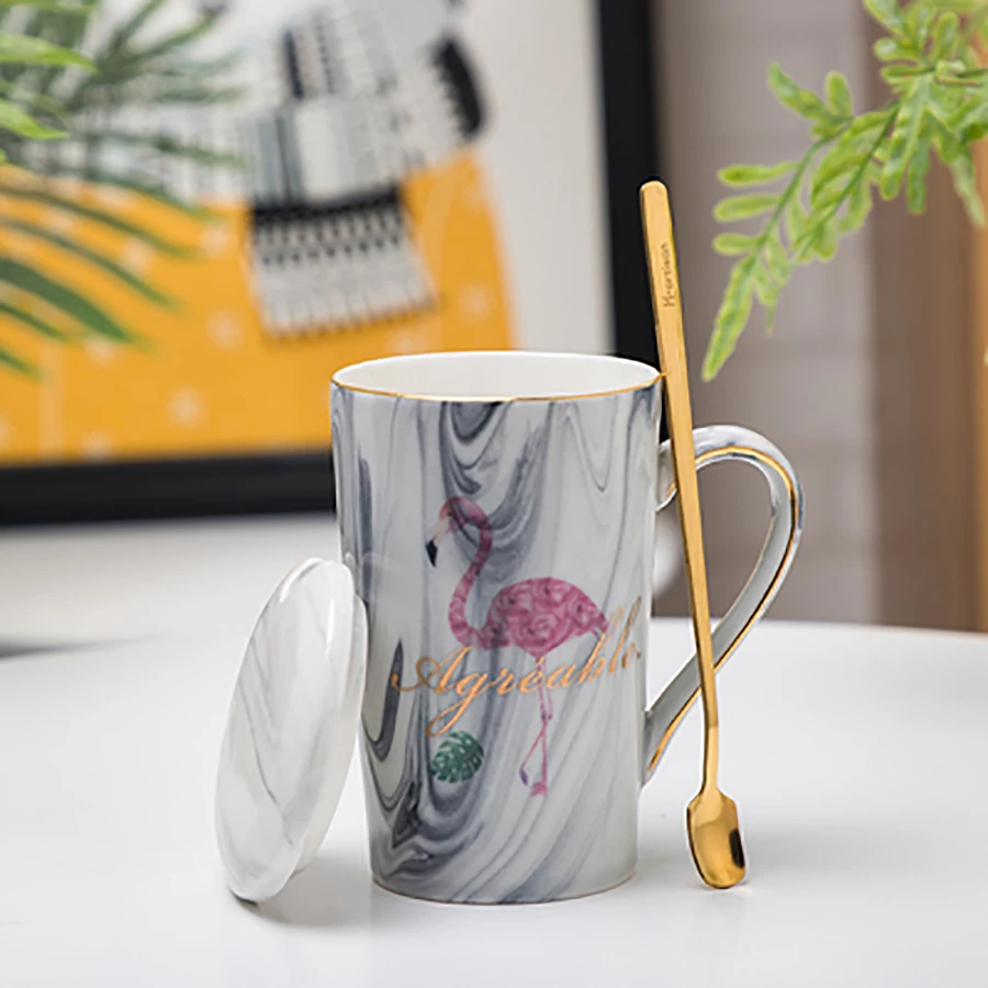 Мраморная розовая пара кофейных чашек для девочек чашка кофе керамические