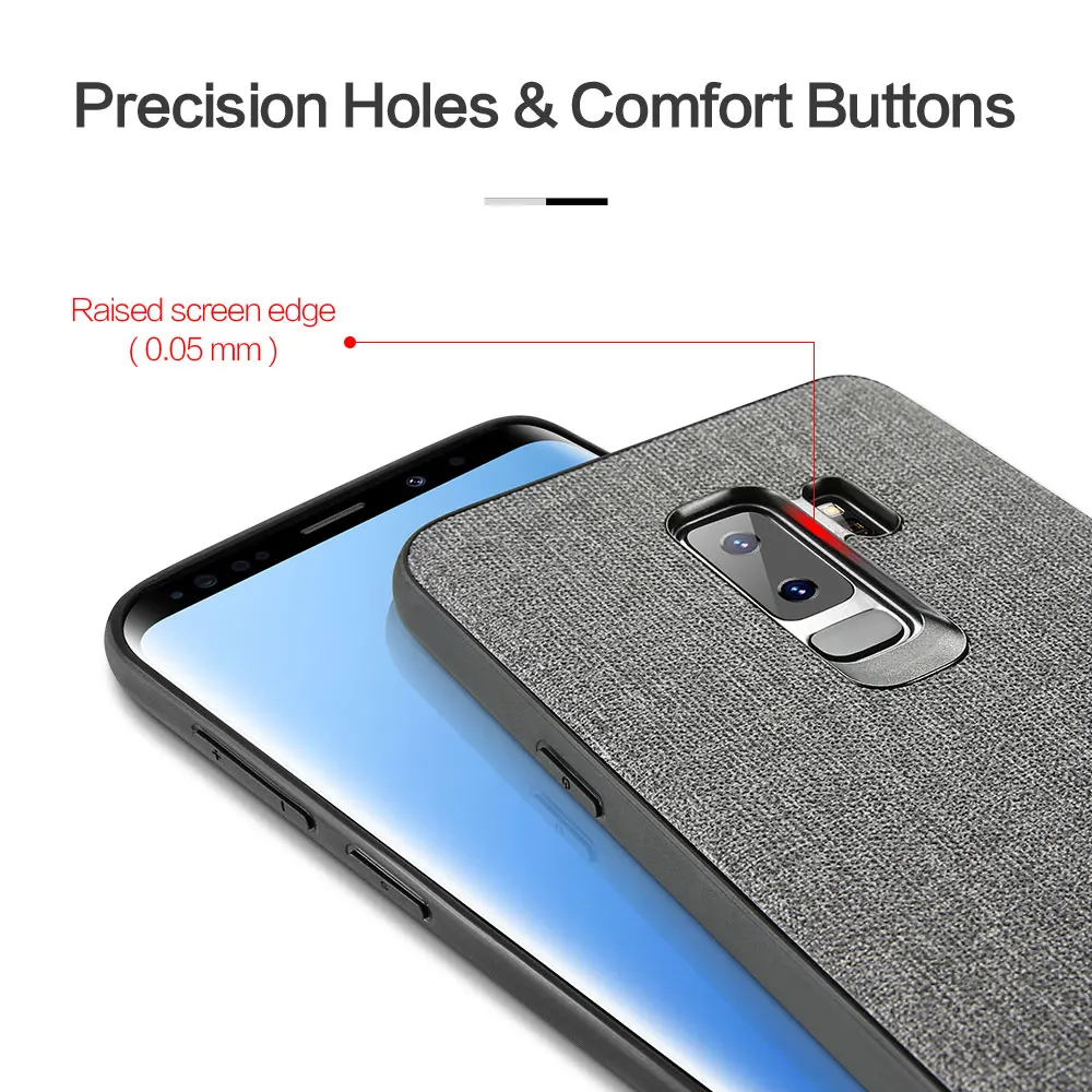 FLOVEME Cloth Texture Case For Samsung S8 S9 Galaxy S10 Plus Luxury TPU Cover SamsungS10e Note 9 8 S7 Edge Coque |