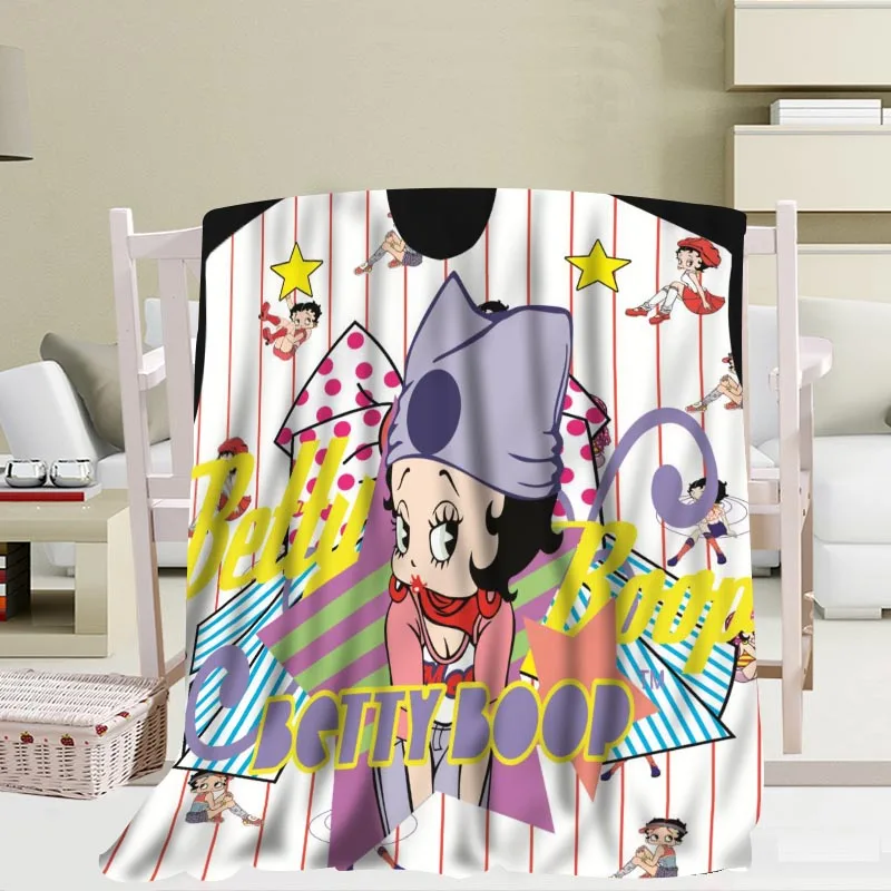 P+ Betty Boop одеяло мягкое DIY диван-кровать пледы одеяло детское взрослое теплое пользовательское одеяло размер 56x80Inch50X60Inch40X50Inch - Цвет: 25