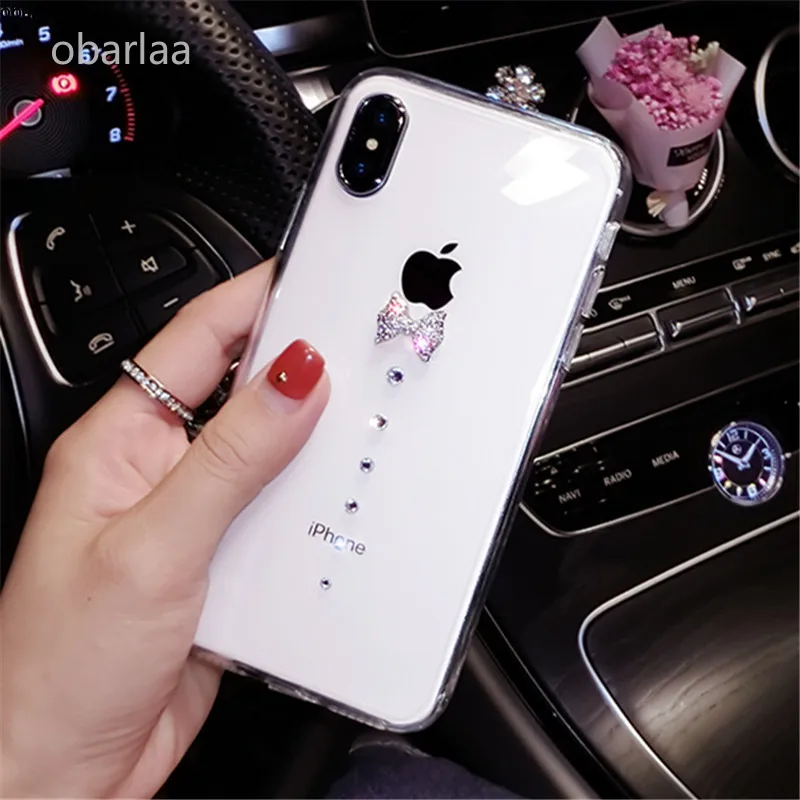 Для iPhone 6 6S 7 8 Plus X XR XS MAX роскошный блестящий женский милый прозрачный мягкий чехол