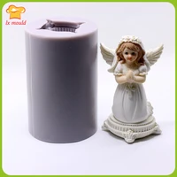 three dimensional prayer angel candle mold chocolate handmade soap mould