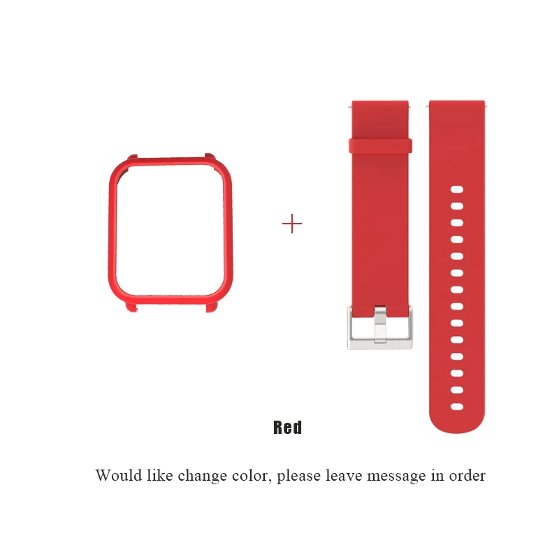 Red 20 мм силиконовый ремешок защитный чехол для Xiaomi Huami Amazfit Bip BIT Lite спортивный ремешок аксессуары защитный браслет - Цвет: Red