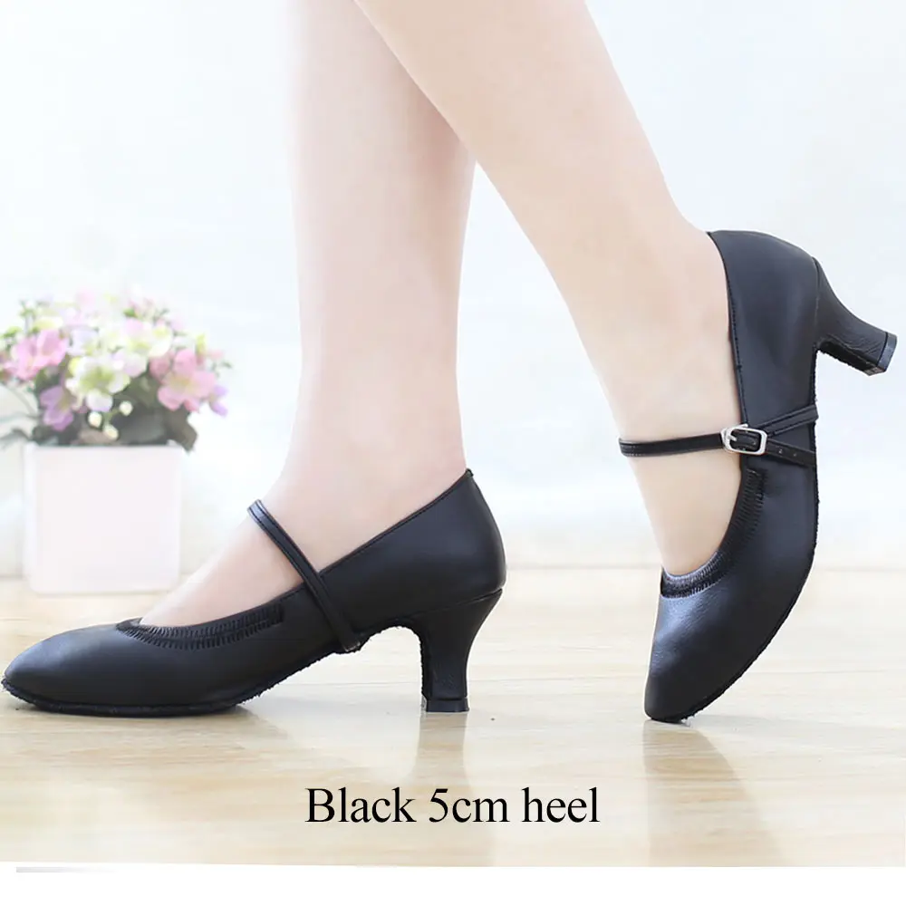 Black 5cm heel Обувь для латинских танцев для женщин, женская танцевальная обувь для сальсы, танцевальная обувь для танго, Современный Джаз, обувь для танцев, Каблук 5/7 см, женская обувь, 41 - Цвет: Black 5cm heel
