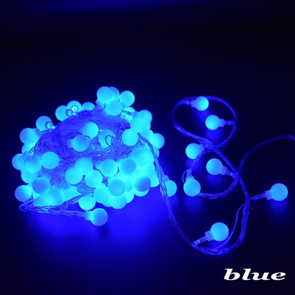 Blue 6 м/10 м/20 м/30 м/50 м водонепроницаемый праздничный светодиодный светильник ing струнные Феи гирлянда светодиодный шар струнный светильник s Рождественский светильник для свадебной вечеринки - Испускаемый цвет: Blue
