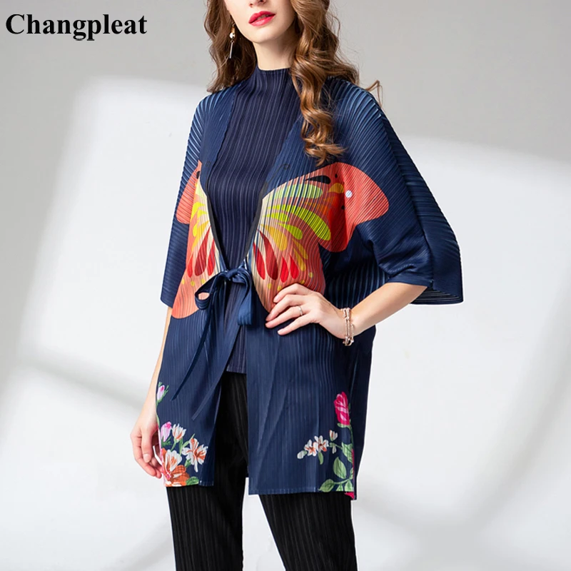 Женские комплекты с принтом Changpleat плиссированные эластичные облегающие