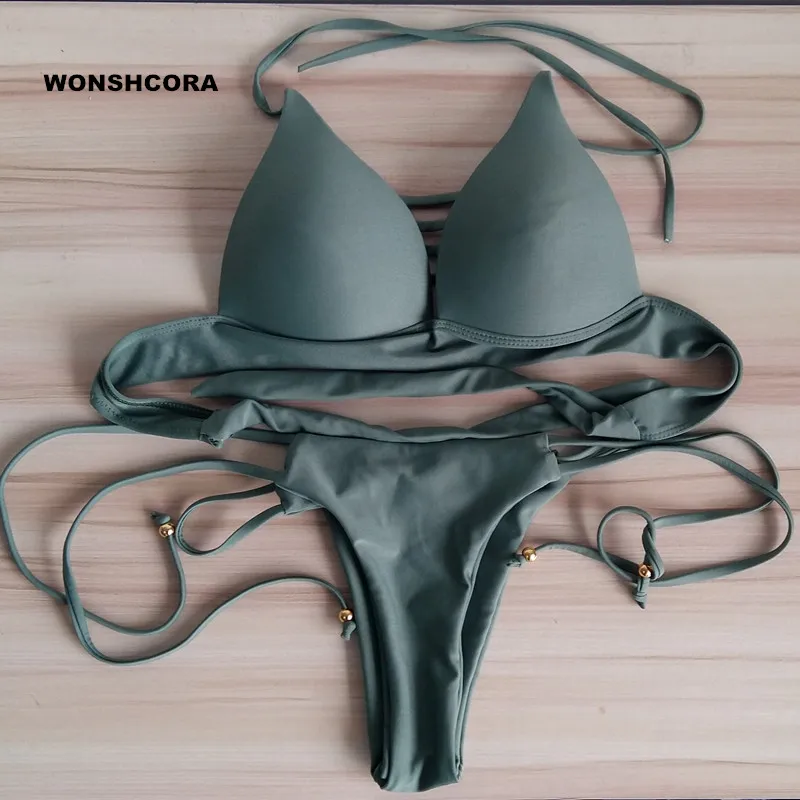 Бикини wonshcora костюм с несколькими веревками женские купальники бандаж