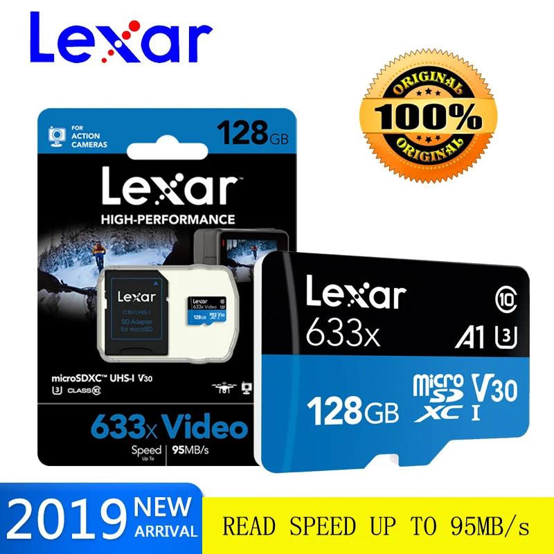 Lexar 512 Гб micro sd карта 32 64 128 ГБ 256 SDXC/SDHC флэш памяти TF 95 МБ/с./с для Gopro/DJI/nintendo