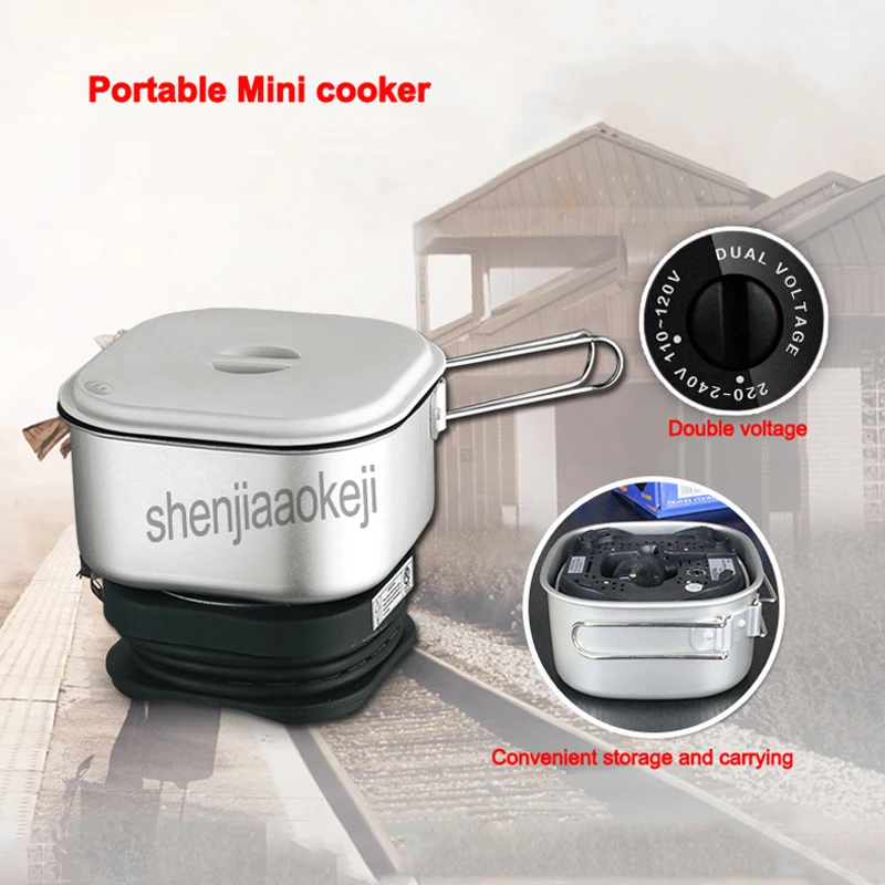 

Dual Voltage Portable Mini cooker Dormitory boiled noodles boiled porridge Rice Cooking Machine Electric hot pot 110V/ 220v 350w