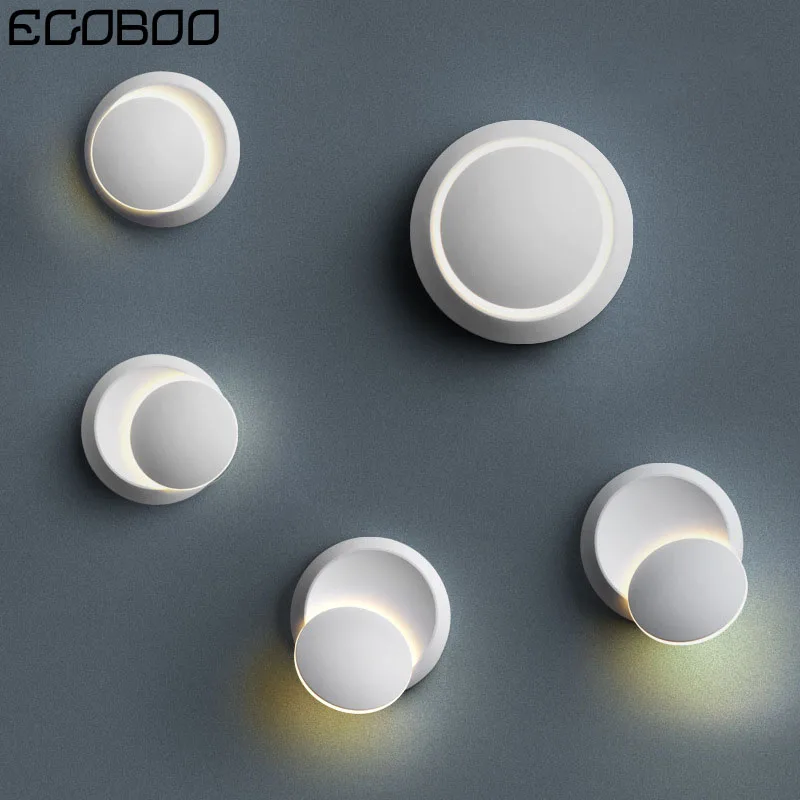 LED light 360 degree rotating white wall lamp bedside bedroom living room staircase aisle lighting | Лампы и освещение