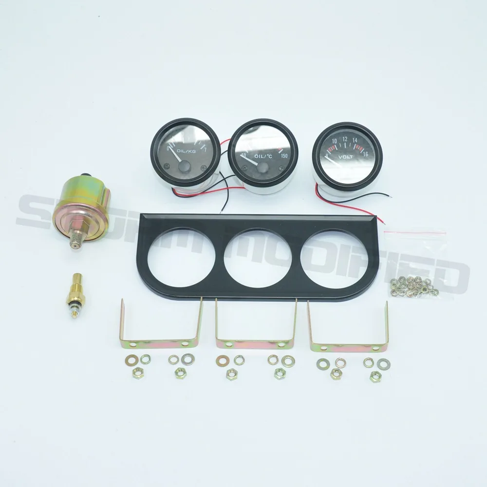 SuTong 52 мм тройной комплект манометр масла + Вольтметр с датчиком 3-в-1 автомобильный