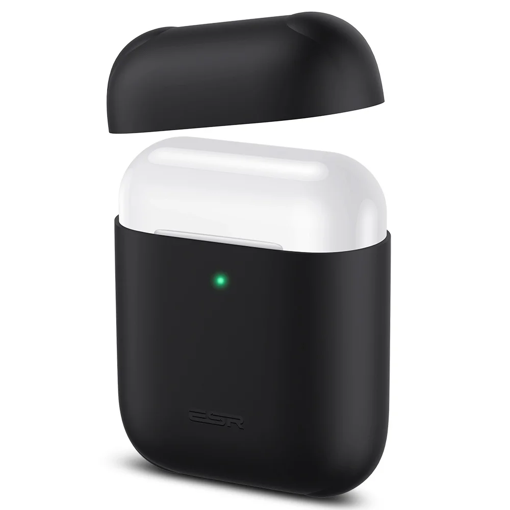 ESR ультратонкий кожаный чехол для AirPods, чехол для зарядки, Тонкий силиконовый чехол для AirPods 2, видимый передний светодиодный противоударный чехол