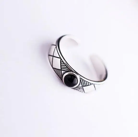 

Vintage Real Pure 925 Sterling Silver Width Rings for Women Adjustable Size Ring Fashion sterling-silver-jewelry
