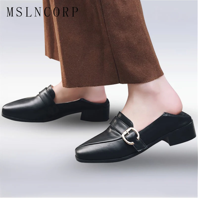 plus size 34-43 fashion Spring Autumn Vintage Casual shoes loafers comfortable women Soft Loafers Buckle Ladies Flats Slip-on