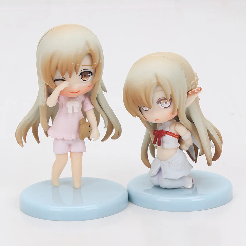 6 см 4 шт./компл. симпатичный Меч Art Online Набор фигурок(SAO), Kirito Asuna niitengo ver ПВХ игрушки