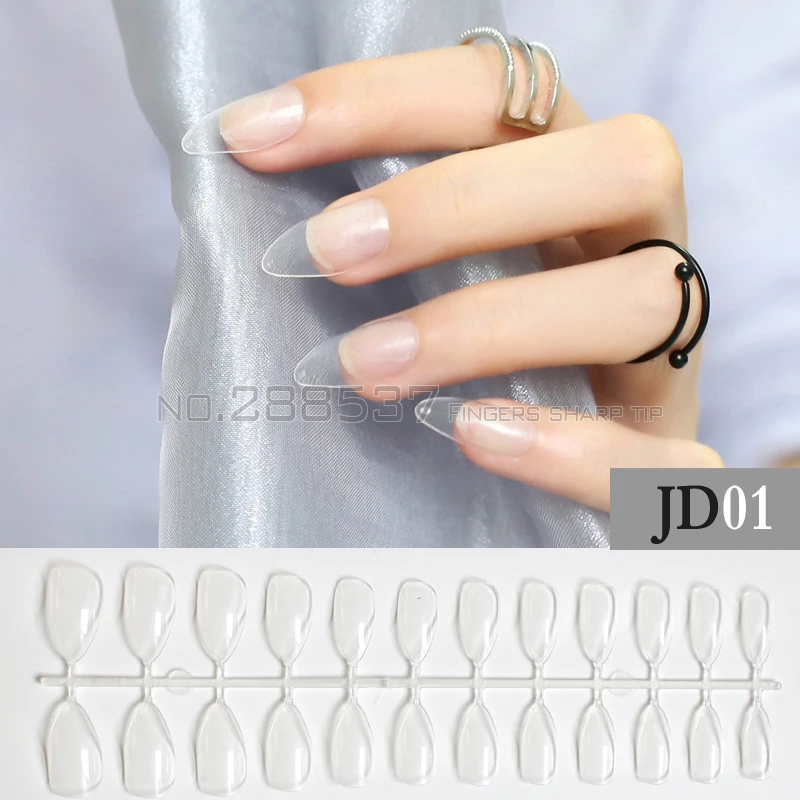 Прозрачные искусственные ногти на шпильках прозрачные акриловые 24 шт. дизайн