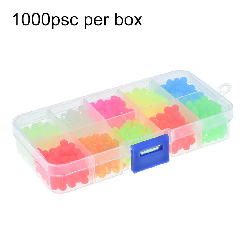 Gmarty 1000 Pcs Premium Green Large Soft Rubber Oval Luminous Fishing Beads Lumo Glow Beans Sabiki Snapper Rig 10 colors | Спорт и