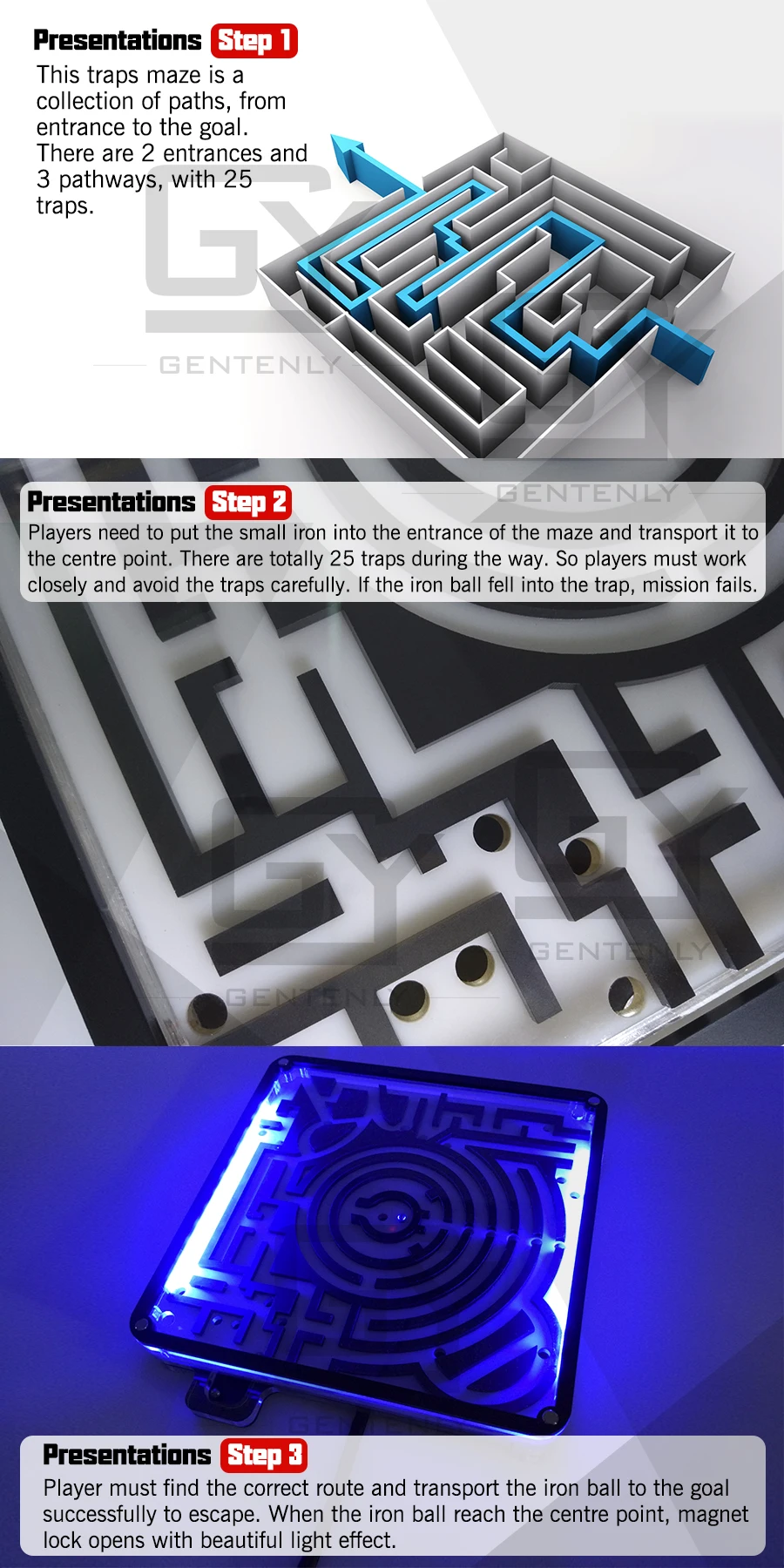 Escape room prop ловушки лабиринт Избегайте ловушек и транспортируйте железный шар к цели, чтобы открыть магнит замок комната побега игровой реквизит