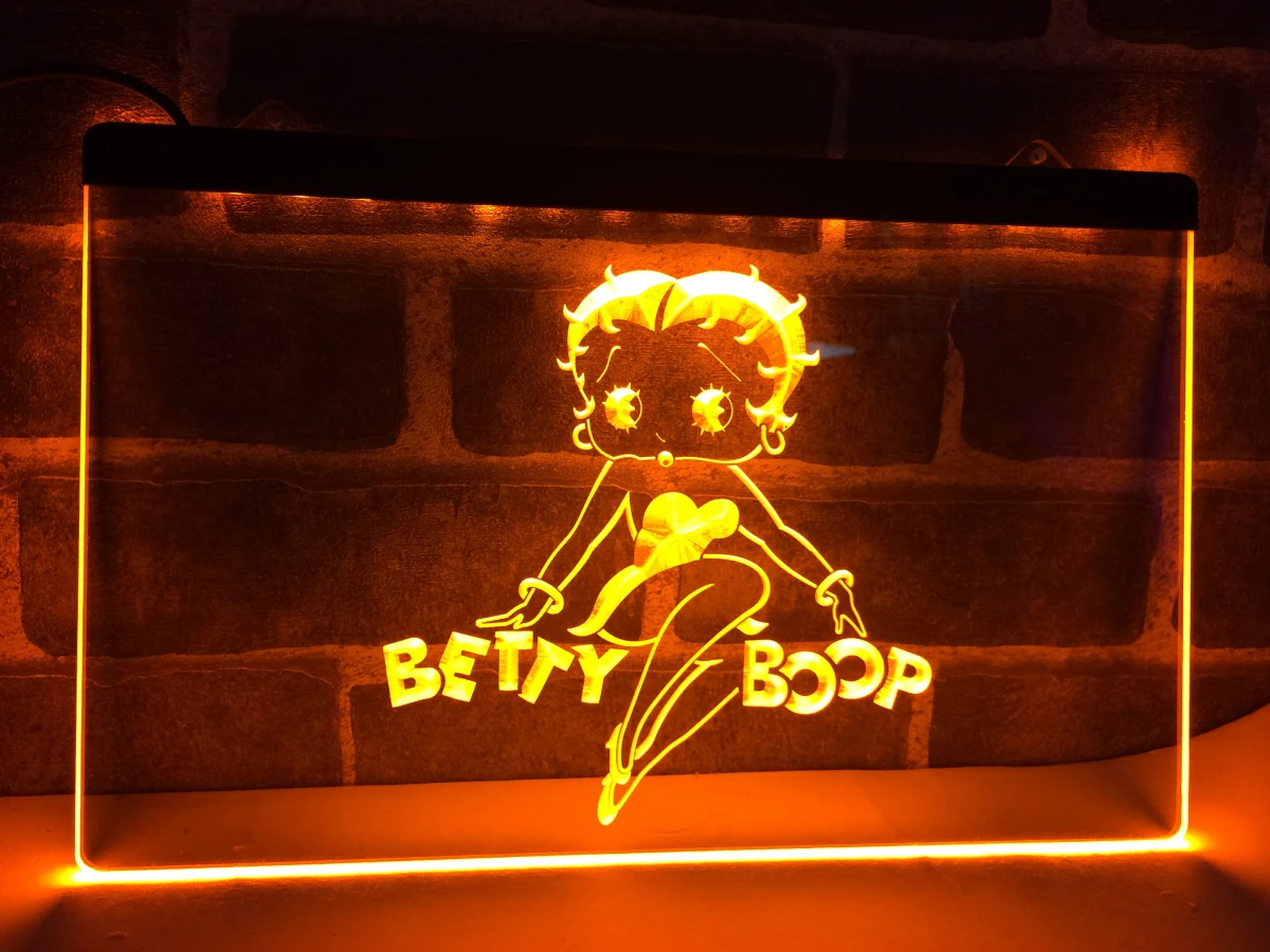 LC197 Betty Boop светодиодный неоновый светильник знак для домашнего декора|Таблички и