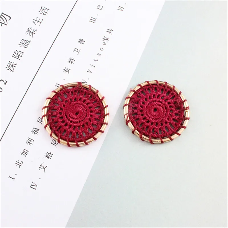 

20pcs/lot new arrival creative 30mm alloy decoration handmade Weaving geometry rounds fashion charms diy jewelry earring pendant