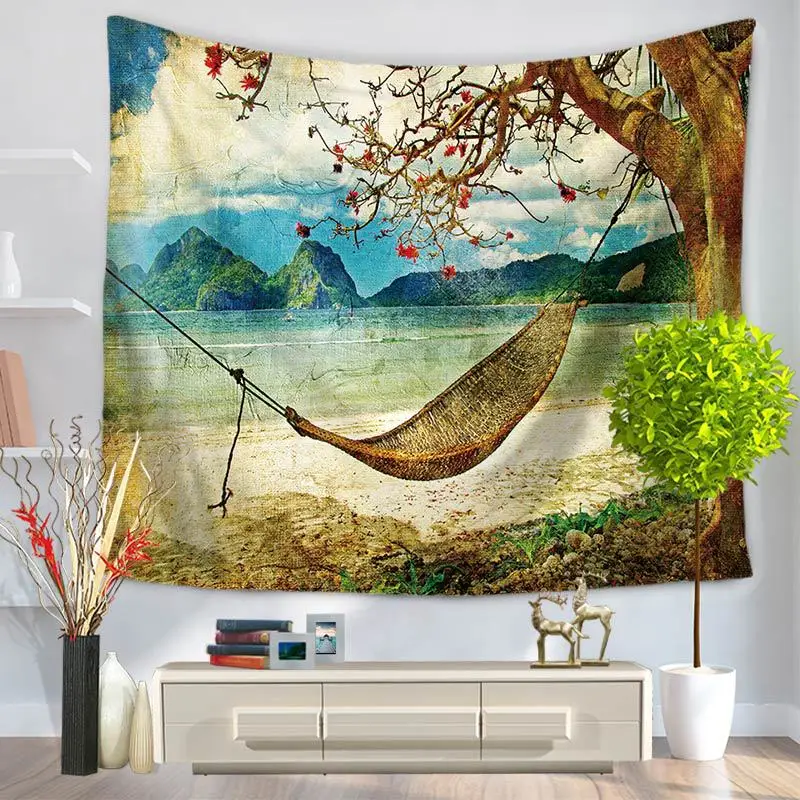 Пляжное кокосовое искусственное одеяло с индийским принтом Мандала гиппи