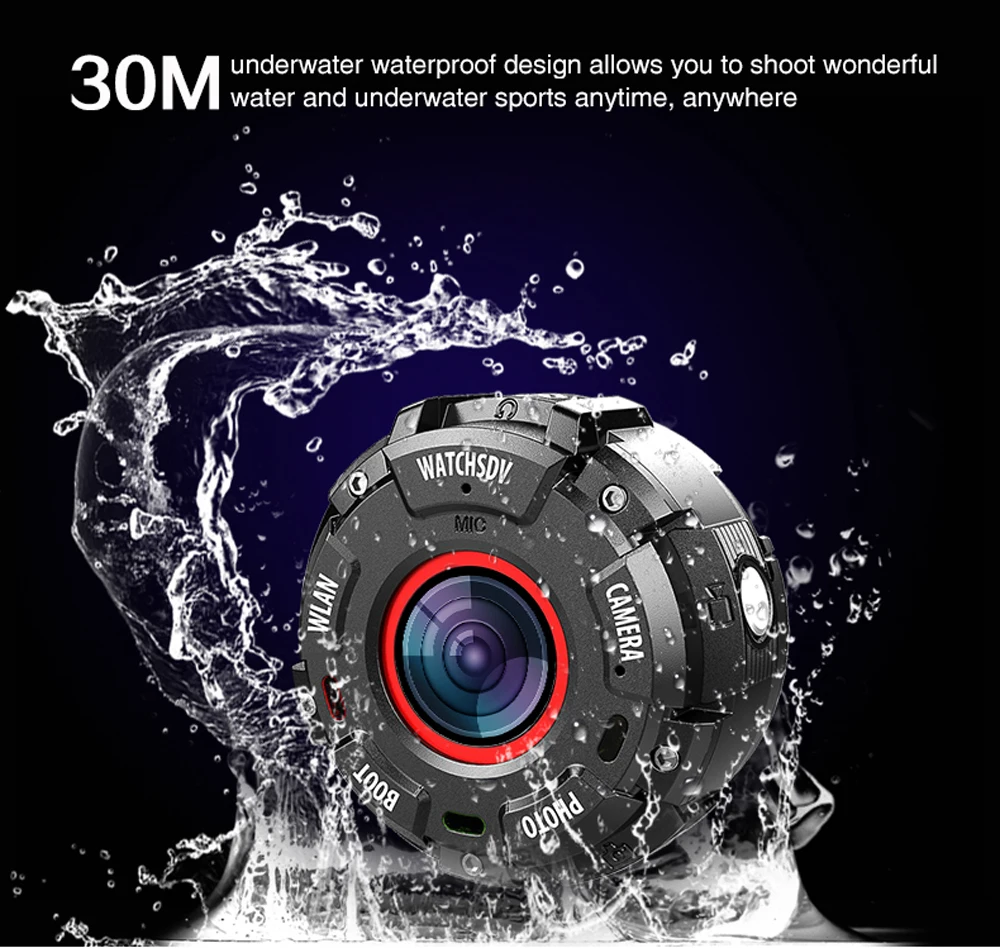 KOMERY Мини спортивная экшн-Камера HD1080P WiFi Водонепроницаемая 30M DV 5 шт. широкоугольные объективы ночная съемка Смарт-часы камера