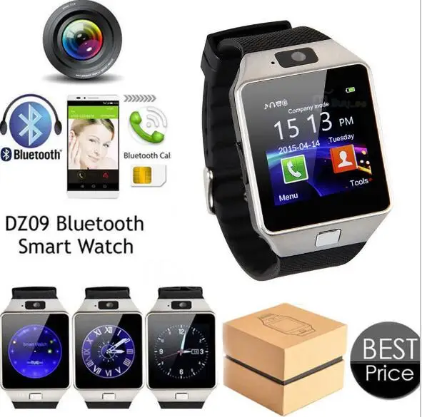 Умные часы DZ09 золотые оранжевые белые черные умные Bluetooth для IOS Android Iphone sim карта