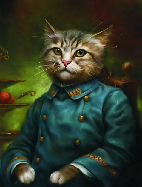 4 Винтажная Картина на холсте, мультяшный портрет, Cardinal Cat, настенные художественные принты, картины для украшения гостиной, плакаты и принты - Цвет: 4