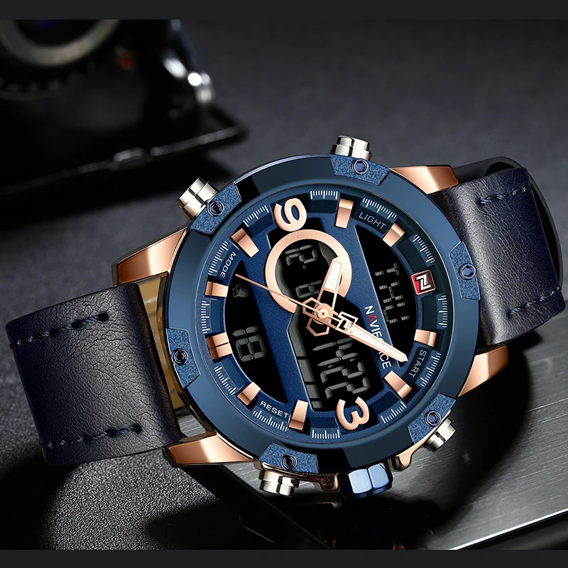 NAVIFORCE мужские спортивные часы Лучшие Роскошные брендовые кварцевые цифровые