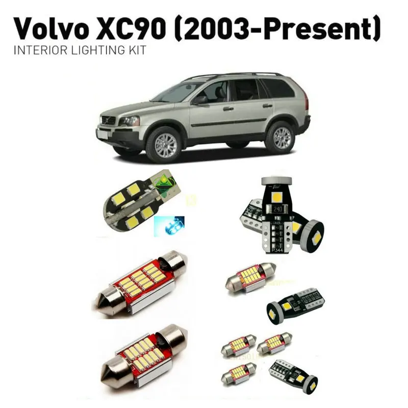 Светодиодные лампы для салона volvo xc90 2003 + 18 шт. автомобильные Canbus|Сигнальная лампа|