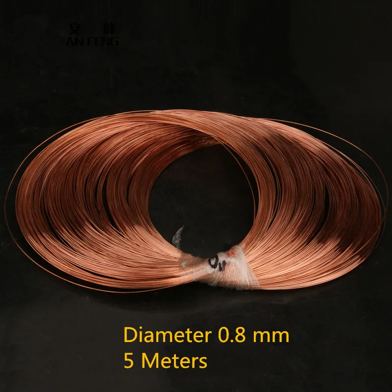 0.8mm 1 шт./5 м CW001 диаметр 0,2/0,3/0,4/0,5/0,6/0,8 мм медная линия T2 меди медная проволока в убыток - Цвет: 0.8mm