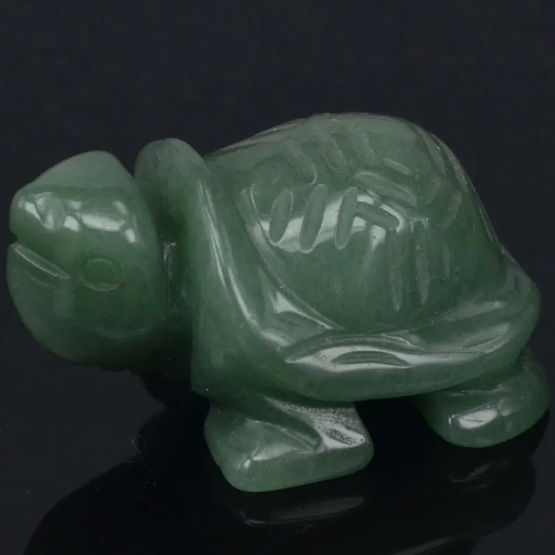 2 дюйма натуральный зеленый авантюрин черепаха драгоценные камни резьба ремесла